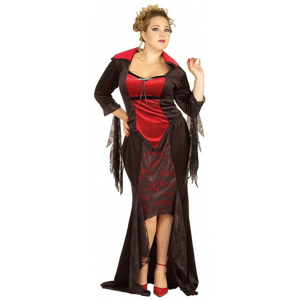 Vampire Wmens Costume Halloween Fancy Dress  Adult Plus Size Dark Temptress